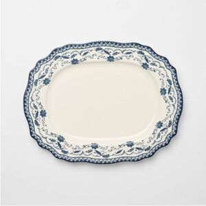 Stoneware Christmas Serve Platter Blue Pattern 2025 -Threshold with Studio McGee